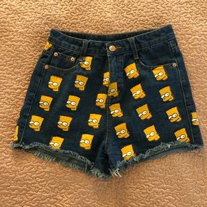 BART SIMPSON DAISY DUKE JEAN SHORTS SIZE 26